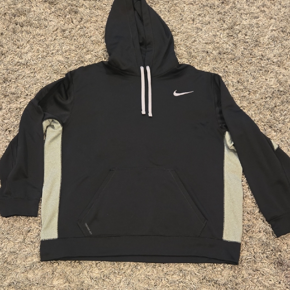 Nike Men’s Black Hoodie with Light Gray Side Panels